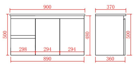 Nordic Wall-Hung PVC White Vanity N-93LWH — detail 2