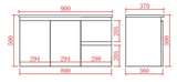 Nordic Wall-Hung PVC White Vanity 93RWH — detail 2