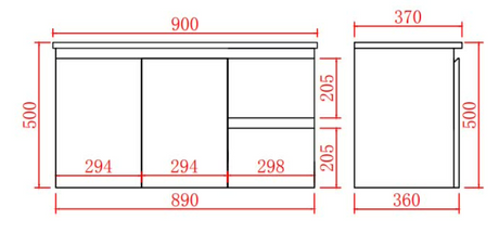 Nordic Wall-Hung PVC White Vanity 93RWH — detail 2