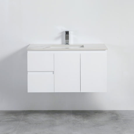 Nordic Wall-Hung PVC White Vanity N-93LWH