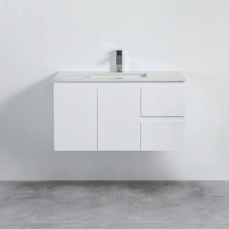 Nordic Wall-Hung PVC White Vanity 93RWH