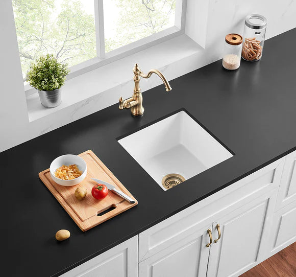 Camden Fireclay Square insert/undermound sinks 457*457*228mm (FCND457GW/MB) — detail 5