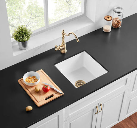 Camden Fireclay Square insert/undermound sinks 457*457*228mm (FCND457GW/MB) — detail 5
