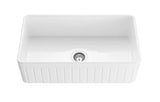 Greenwich Fireclay farmhouse single sink 838*456*252mm (FCBD828GW/MB) — detail 2