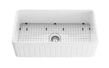 Greenwich Fireclay farmhouse single sink 838*456*252mm (FCBD828GW/MB) — detail 3