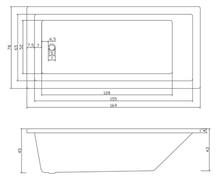 Sandy SB1690 Insert/Island Bathtub Waste Not Included — detail 2