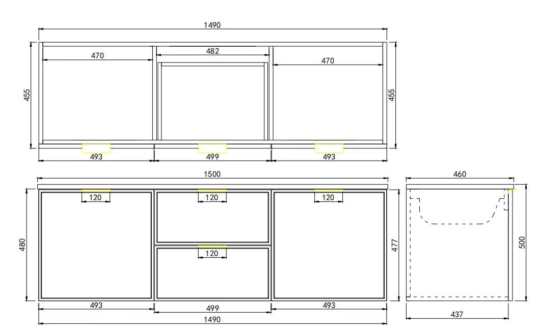Miami Wall-Hung PVC Vanity CM1521W — detail 4