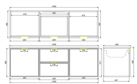 Miami Wall-Hung PVC Vanity CM1521W — detail 4