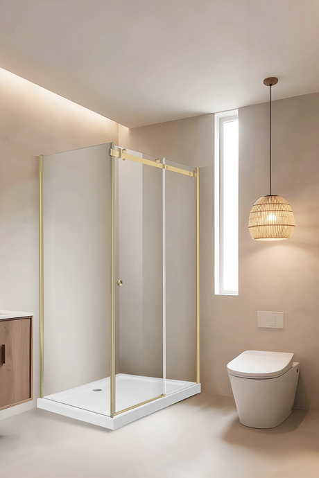 Package C - 900-1000mm L-Shaped Single Side Panel with Stainless Steel Wall Profile FP-CH-900 — detail 2