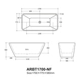 Rossa Freestanding Bathtub 1500/1700 RBAT1500-NF/RBAT1700-NF — detail 4