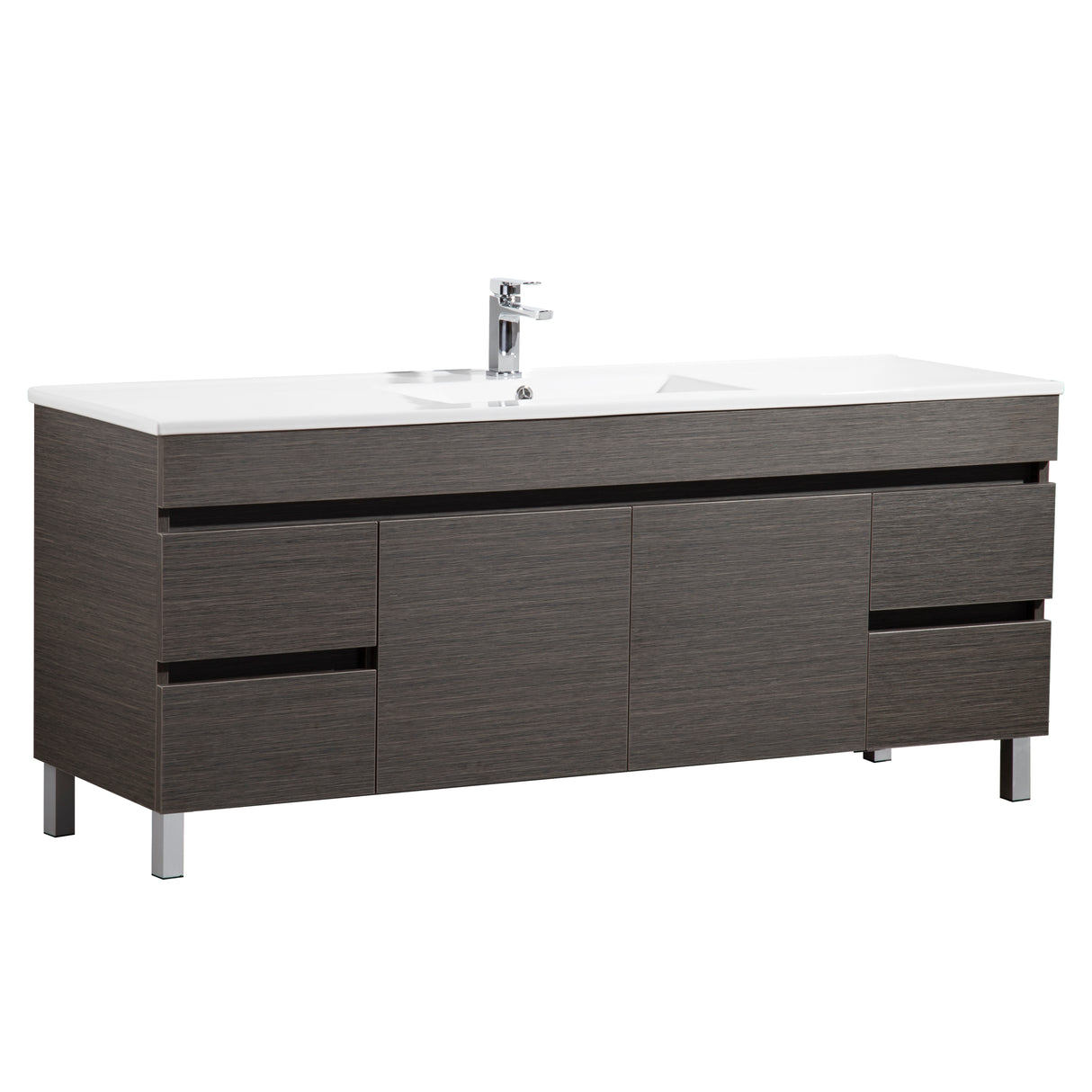Evie Dark Brown Free-Standing PVC Vanity EV154L-DB
