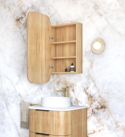 Newport 900x450 Woodland Oak Shaving Cabinet — detail 4