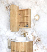 Newport 900x450 Woodland Oak Shaving Cabinet — detail 4
