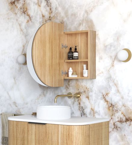 Bondi 900x600 Woodland Oak Shaving Cabinet — detail 3