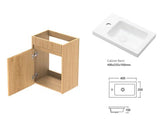 Mini Ensuite Vanity 400mm Woodland Oak Fluted Vanity (with Basin) — detail 8