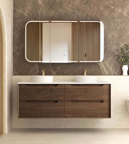Byron 1500mm Sable Walnut Wall Hung Cabinet