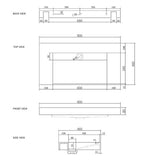 Moonlight 900mm Solid Surface Top — detail 5