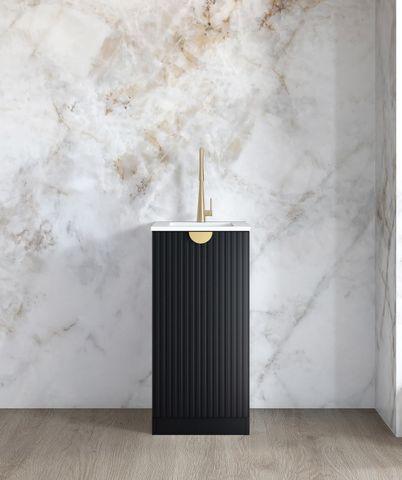 Mini Laundry 430mm Marlo Black with Pure White Top