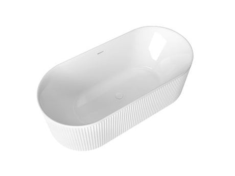 Attica Havana 1700 Gloss White Fluted Bath with Overflow — detail 2