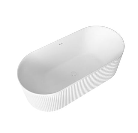 Attica Havana 1700 Matte White Fluted Bath with Overflow — detail 2