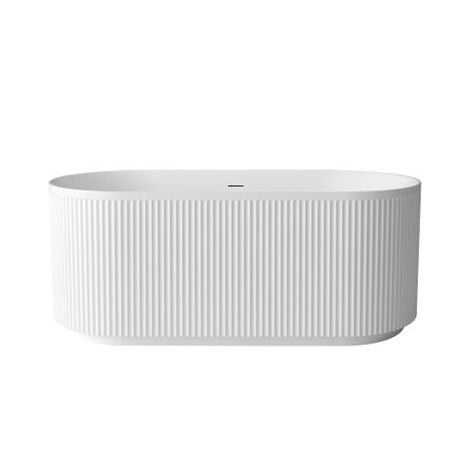 Attica Havana 1500 Gloss White Fluted Bath with Overflow — detail 3