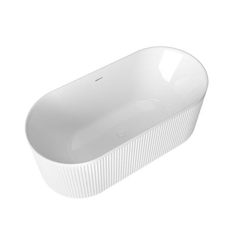 Attica Havana 1500 Gloss White Fluted Bath with Overflow — detail 4