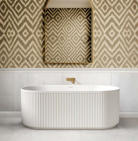 Attica Havana 1500 Matte White Fluted Bath with Overflow