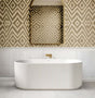 Attica Havana 1500 Matte White Fluted Bath with Overflow