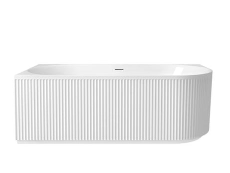 Attica Havana Left Corner 1700 Gloss White Fluted Bath with Overflow
