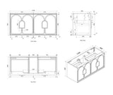 Laguna 1200mm Black American Oak Wall Hung Vanity with Pure White Top — detail 5