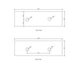 Natural Carrara Marble 1500x465x18 Top — detail 2