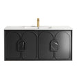 Laguna 1200mm Black American Oak Wall Hung Vanity with Ceramic Top