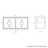Laguna 1200mm Black American Oak Wall Hung Vanity with Ceramic Top — detail 2