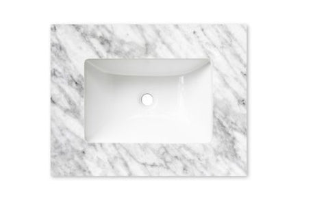 Laguna 600mm Natural American Oak Wall Hung Vanity with Undermount Natural Carrara Marble Top & Basin — detail 2