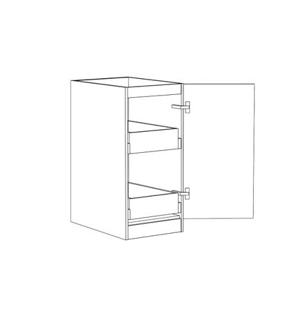 Marlo Laundry 415 Fluted Black Base Cabinet with internal Drawer — detail 3
