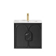 Laguna 600mm Black American Oak Wall Hung Vanity with Ceramic Top