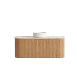 Bondi 1200mm Woodland Oak Fluted Curve Cabinet Only — detail 7