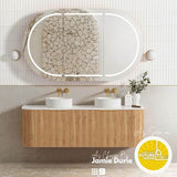 Bondi 1500mm Woodland Oak Fluted Curve Cabinet Only
