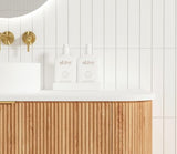 Bondi 1500mm Woodland Oak Fluted Curve Cabinet Only — detail 4