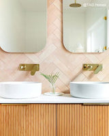 Bondi 1500mm Woodland Oak Fluted Curve Cabinet Only — detail 7