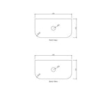 Bondi 900mm Natural Oak Wall Hung Curve Vanity with Natural Carrara Marble Top — detail 3