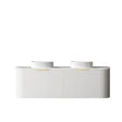 Bondi 1500mm Satin White Fluted Wall Hung Curve Vanity with Natural Carrara Marble Top