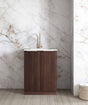 Mini Laundry 650mm Marlo Black with Natural Carrara Marble Top