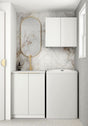 Wall and Base Cabinets Kit 650 Bondi White with Natural Carrara Marble Top