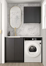 Laundry Kit 1305A Byron/Bondi Black Oak with Natural Carrara Marble Top