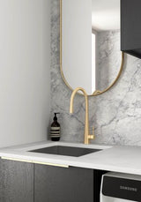 Laundry Kit 1305A Byron/Bondi Black Oak with Natural Carrara Marble Top — detail 2