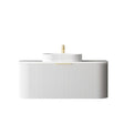 Bondi 1200mm Satin White Fluted Wall Hung Curve Vanity with Pure White Fluted Top
