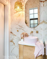 Bondi 600mm Natural Oak Wall Hung Curve Vanity with Pure White Top — detail 3