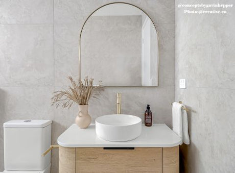 Bondi 750mm Natural Oak Wall Hung Curve Vanity with Pure White Top — detail 3