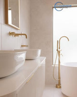 Bondi 1800mm Satin White Fluted Wall Hung Curve Vanity with Pure White Top — detail 2
